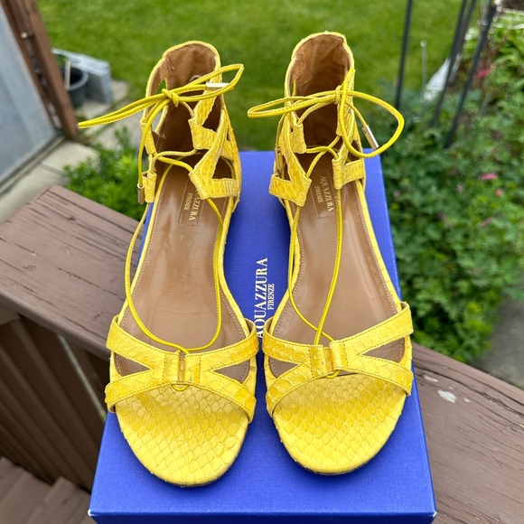 AQUAZZURA SNAKESKIN SANDALS (IT 40) - Picture 6 of 11